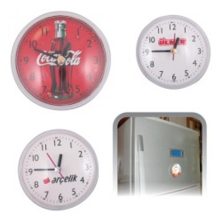 Mıknatıslı Buzdolabı Saati 115 mm Logo Baskılı Promosyon Buzdolabı Saati